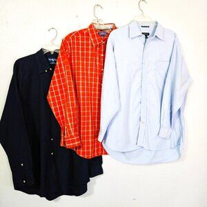 Ralph Lauren Lands End Croft Barrow Men's Casual Shirt Bundle All Size L